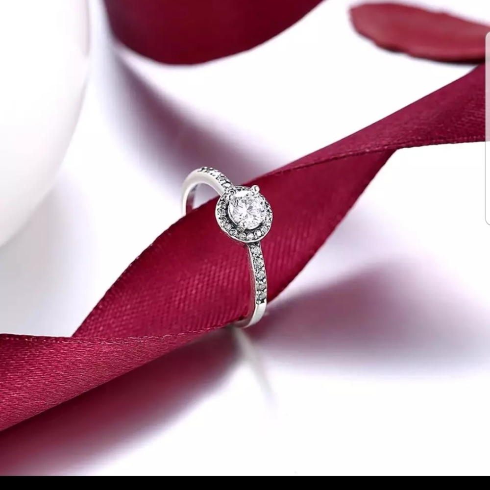 New 1 carat Zircon White gold tone ring - Picture 3 of 4